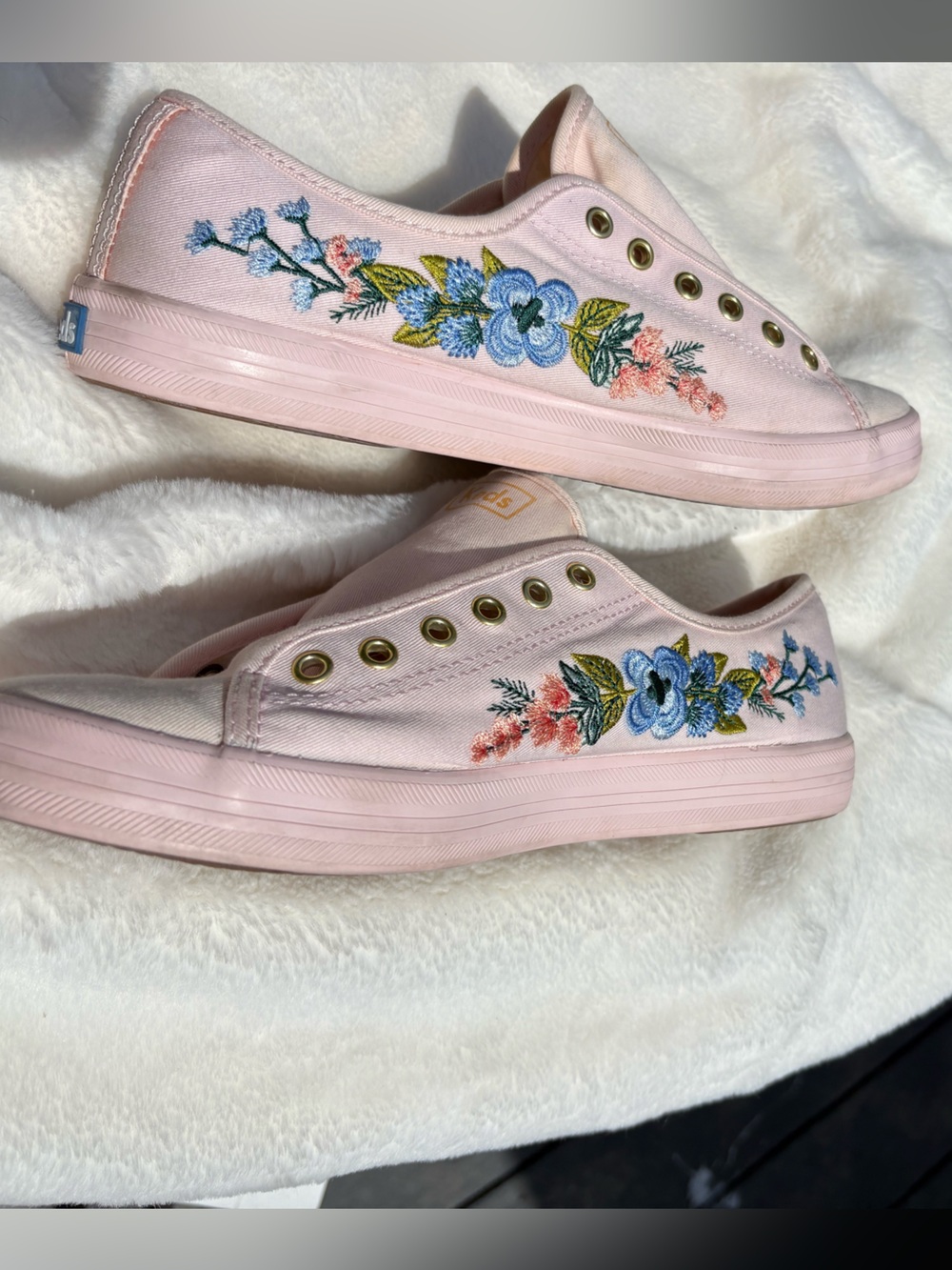 Keds x Rifle Paper Co Floral Embroidered Platform Sneakers Size 8.5 Canvas Shoes
